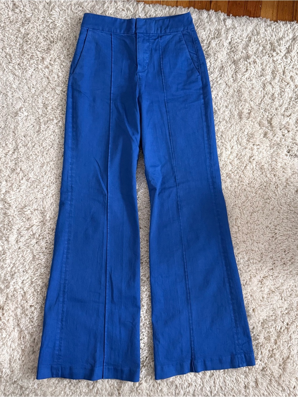 Alice + Olivia Bright Royal Blue Wide-Leg Trousers